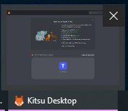 Kitsu Desktop system tray menu