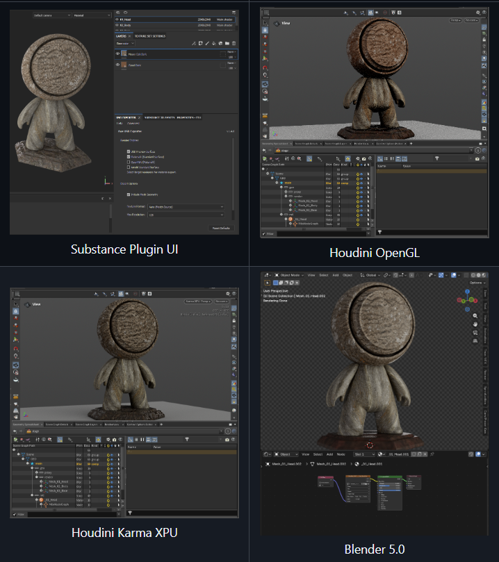 Substance Painter USD Creator plugin interface